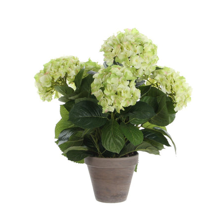 Hortensia Kunstplant in Bloempot Stan - H45 x Ø45 cm - Groen