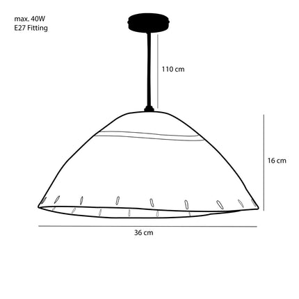 Joulz Hanglamp - H16 x Ø36 cm - Jute - Lichtbruin