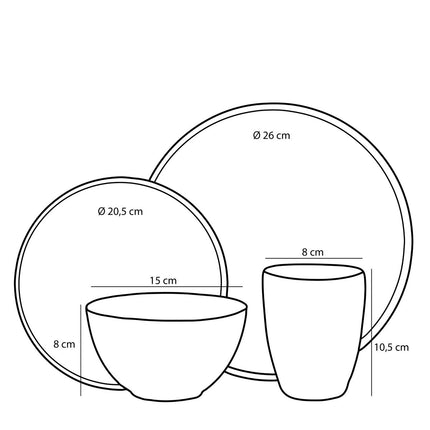 Tabo Serviesset 4 Persoons - Groen