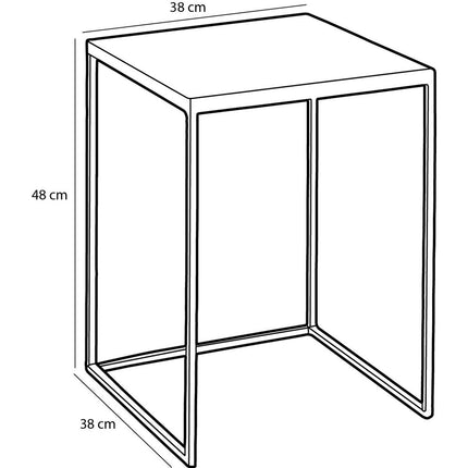 Bijzettafel voor Buiten - Set van 2 - L38 x B38 x H48 cm - Metaal - Roze