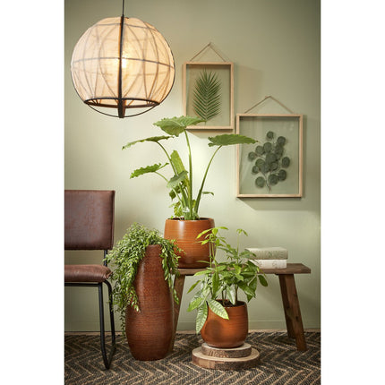 Pella Hanglamp - H50 x Ø51 cm - Linnen - Off White