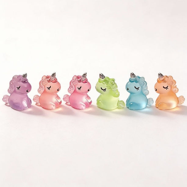 Glow in the dark - Unicorns - Multi - ↑ 2,5 cm - 6 stuks