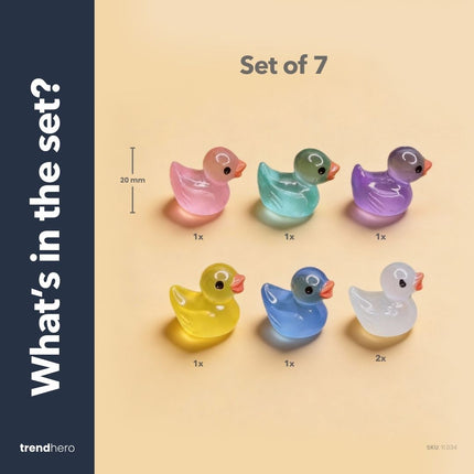 Glow in the dark - Ducks - Multi - ↑ 2 cm - 7 stuks