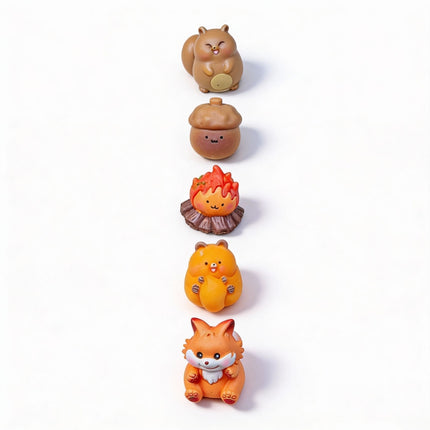Forest Friends - Decoratieve miniatuur figuren - Herfst thema - 6 stuks - ↑ 1 - 3 cm