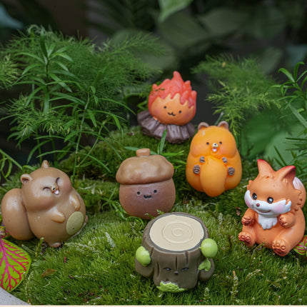 Forest Friends - Decoratieve miniatuur figuren - Herfst thema - 6 stuks - ↑ 1 - 3 cm