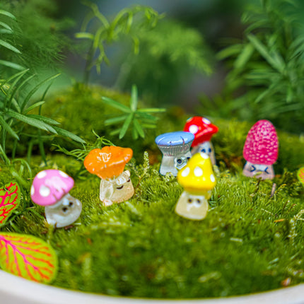 Nachtzwammetjes - Decoratieve mini paddenstoelen - Glow in the dark - 6 stuks - ↑ 2 cm