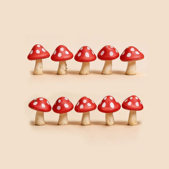 Paddenpad - Decoratieve mini paddenstoelen - Rood - 10 stuks - ↑ 2 cm