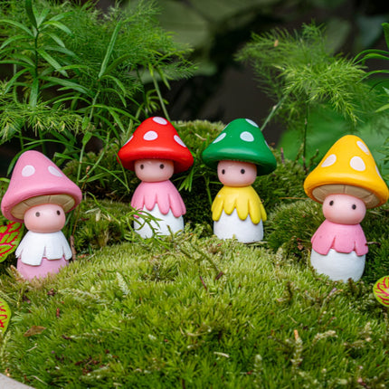 Toads - Decoratieve miniatuur paddenstoel poppetjes - 4 stuks - ↑ 3,5 cm