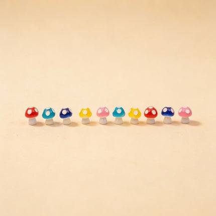 Neon Forest - Decoratieve mini paddenstoelen - Neon - 10 stuks - ↑ 1,5 cm