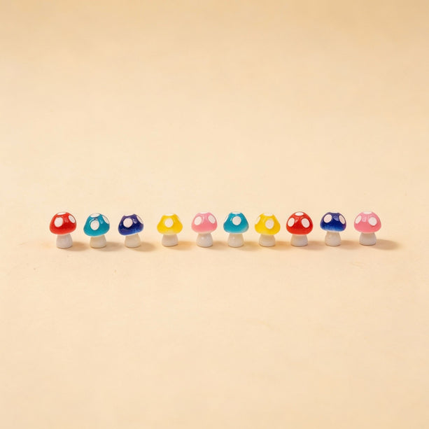 Neon Forest - Decoratieve mini paddenstoelen - Neon - 10 stuks - ↑ 1,5 cm