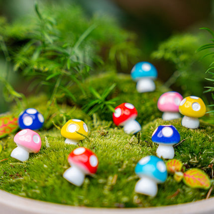 Neon Forest - Decoratieve mini paddenstoelen - Neon - 10 stuks - ↑ 1,5 cm
