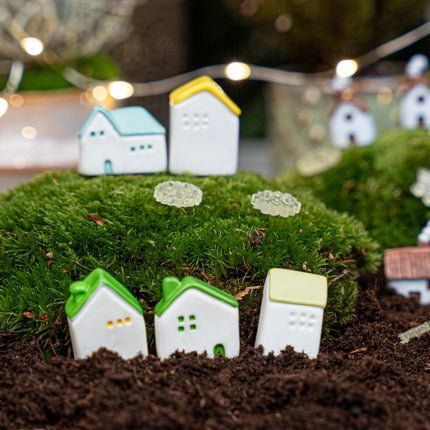 Droomdorp - Decoratieve miniatuur huisjes - 6 stuks - ↑ 2 - 3 cm