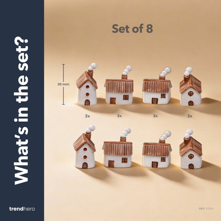 Schoorsteenpad - Decoratief miniatuurdorp - 8 stuks - ↑ 1-3 cm