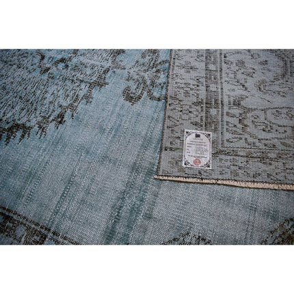 Licht blauw vintage vloerkleed - 270x150 cm - HANDGEMAAKT
