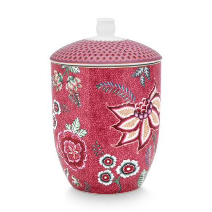 Storage Jar Flower Festival Dark Pink 1.5ltr