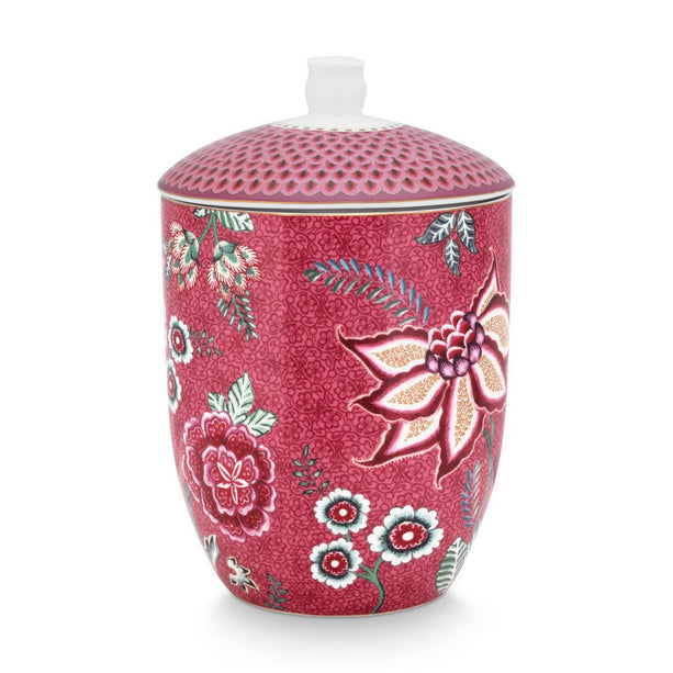 Storage Jar Flower Festival Dark Pink 1.5ltr