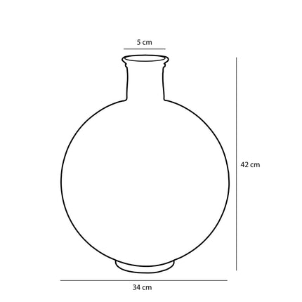 Firenza Fles Vaas - H42 x Ø34 cm - Gerecycled Glas - Oker