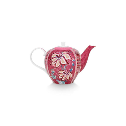 Tea Pot Large Flower Festival Dark Pink 1.6ltr