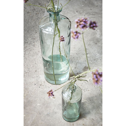 Guan Fles Vaas - H40 x Ø15 cm - Gerecycled Glas - Transparant