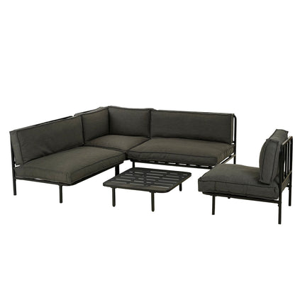 Celo Loungetafel - L80 x B80 x H23 cm - Metaal - Zwart