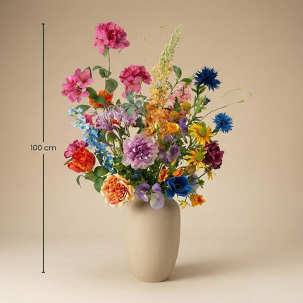 Kunstbloemenboeket - Summer Garden Deluxe - Real Touch - 19 stelen - ↑ 100 cm
