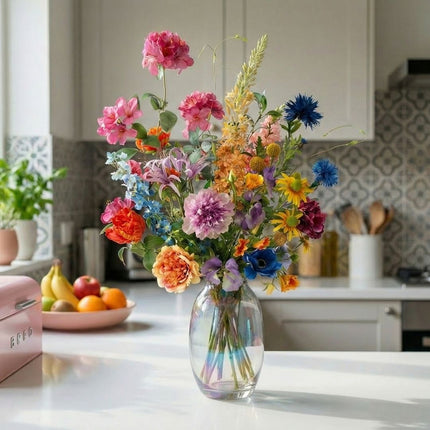 Kunstbloemenboeket - Summer Garden Deluxe - Real Touch - 19 stelen - ↑ 100 cm