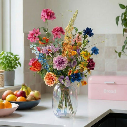 Kunstbloemenboeket - Summer Garden Deluxe - Real Touch - 19 stelen - ↑ 100 cm