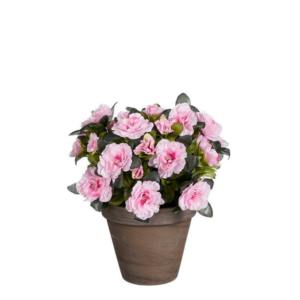 Azalea Kunstplant in Bloempot Stan - H31 x Ø26 cm - Roze