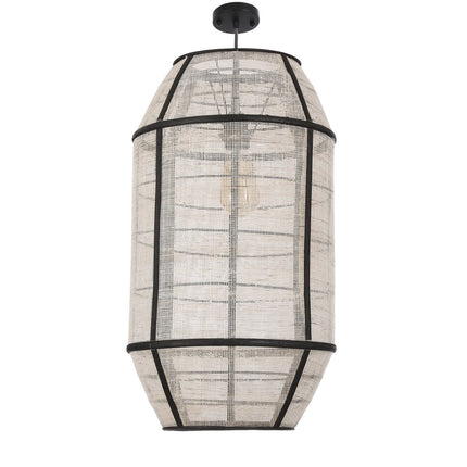 Pella Hanglamp - H58 x Ø33 cm - Linnen - Off White