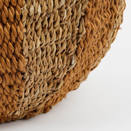 Tacoma Opbergmand met Deksel - H47 x Ø50 cm - Jute - Geel