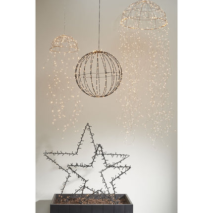 Kerstverlichting Bal met Warm Witte LED Lampjes - Ø60 cm - Zwart