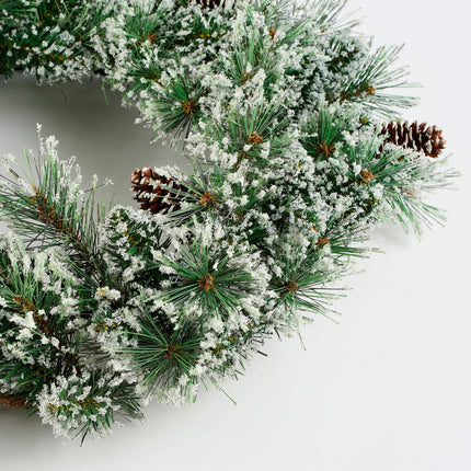 Vandans Kerstkrans - Ø60 cm - Groen Frosted