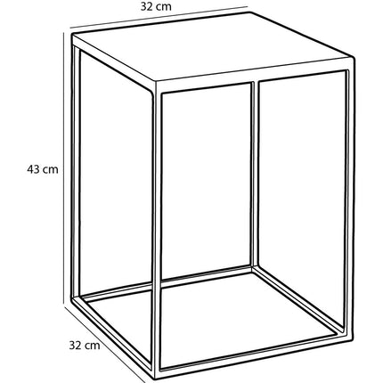 Bijzettafel voor Buiten - Set van 2 - L38 x B38 x H48 cm - Metaal - Roze