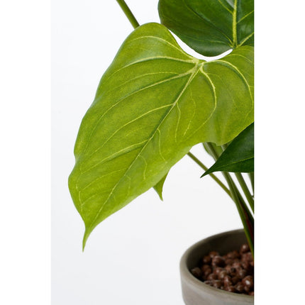 Anthurium Kunstplant in Bloempot Stan - H38 x Ø30 cm - Rood