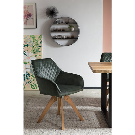 Vintage fluwelen velours fauteuil, donkergroen