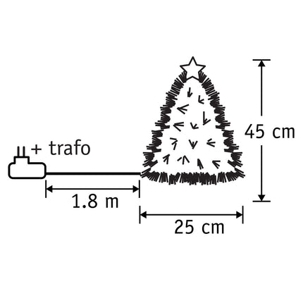 Mercury Kunstkerstboom met Fibre Optic Verlichting - H45 x Ø25 cm - Groen