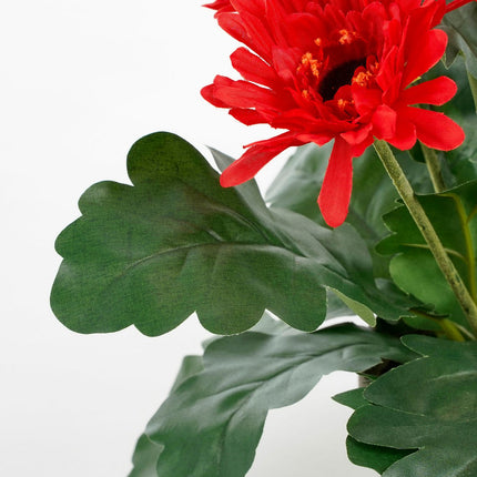 Gerbera Kunstplant in Bloempot Stan - H35 x Ø30 cm - Rood