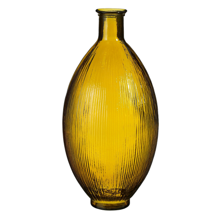 Firenza Fles Vaas - H59 x Ø29 cm - Gerecycled Glas - Oker