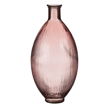 Firenza Fles Vaas - H59 x Ø29 cm - Gerecycled Glas - Lichtroze