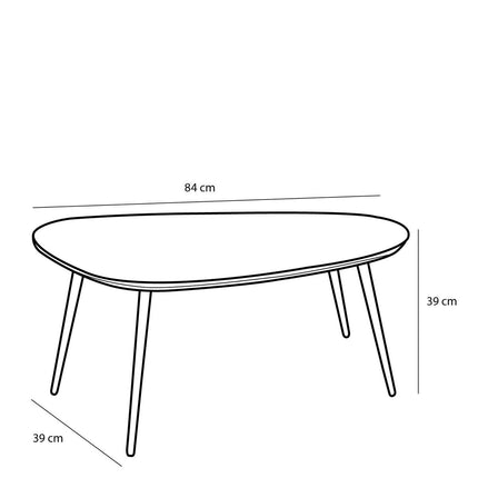 Jailey Bijzettafel - Set van 2 - L84 x B39 x H39 cm - Gerecycled Hout - Zwart