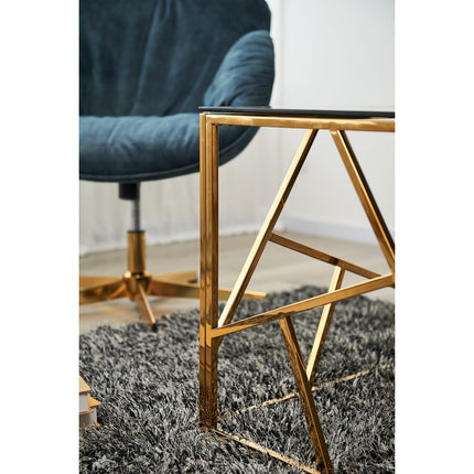 Bijzettafel goud/grijs 55x55 cm