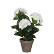 Hortensia Kunstplant in Bloempot Stan - H40 x Ø35 cm - Wit