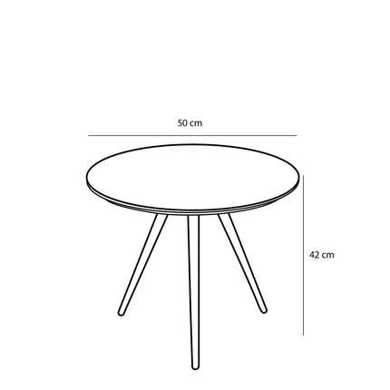 Jailey Bijzettafel - Set van 2 - H49 x Ø50 cm - Gerecycled Hout - Bruin