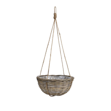 Marcia Plantenmand Hangend voor Buiten - H20 x Ø40 cm - Rotan - Grijs