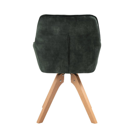 Vintage fluwelen velours fauteuil, donkergroen