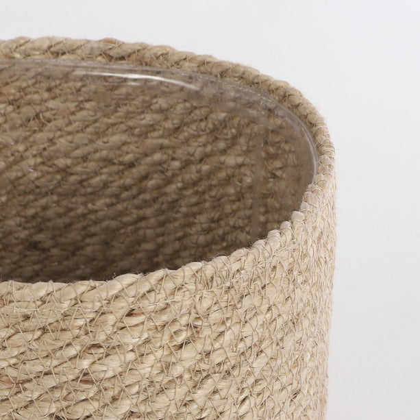 Atlantic Mand voor Planten - Set van 2 - H20 x Ø20 cm - Jute - Crème