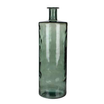 Guan Fles Vaas - H75 x Ø25 cm - Gerecycled Glas - Groen