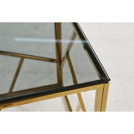 Bijzettafel goud/grijs 55x55 cm