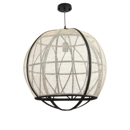 Pella Hanglamp - H50 x Ø51 cm - Linnen - Off White