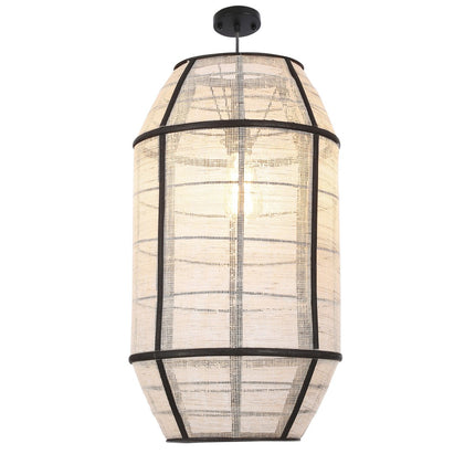 Pella Hanglamp - H58 x Ø33 cm - Linnen - Off White